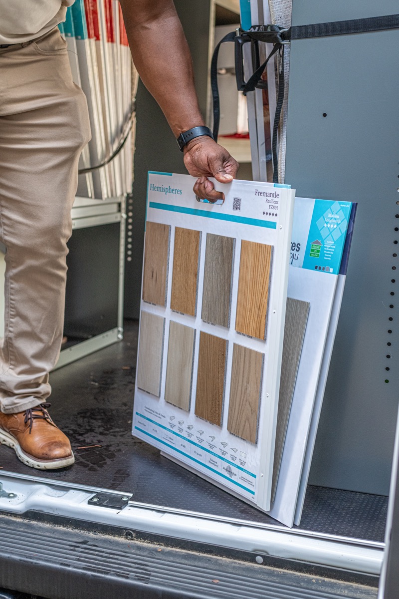 Wide selection of flooring samples