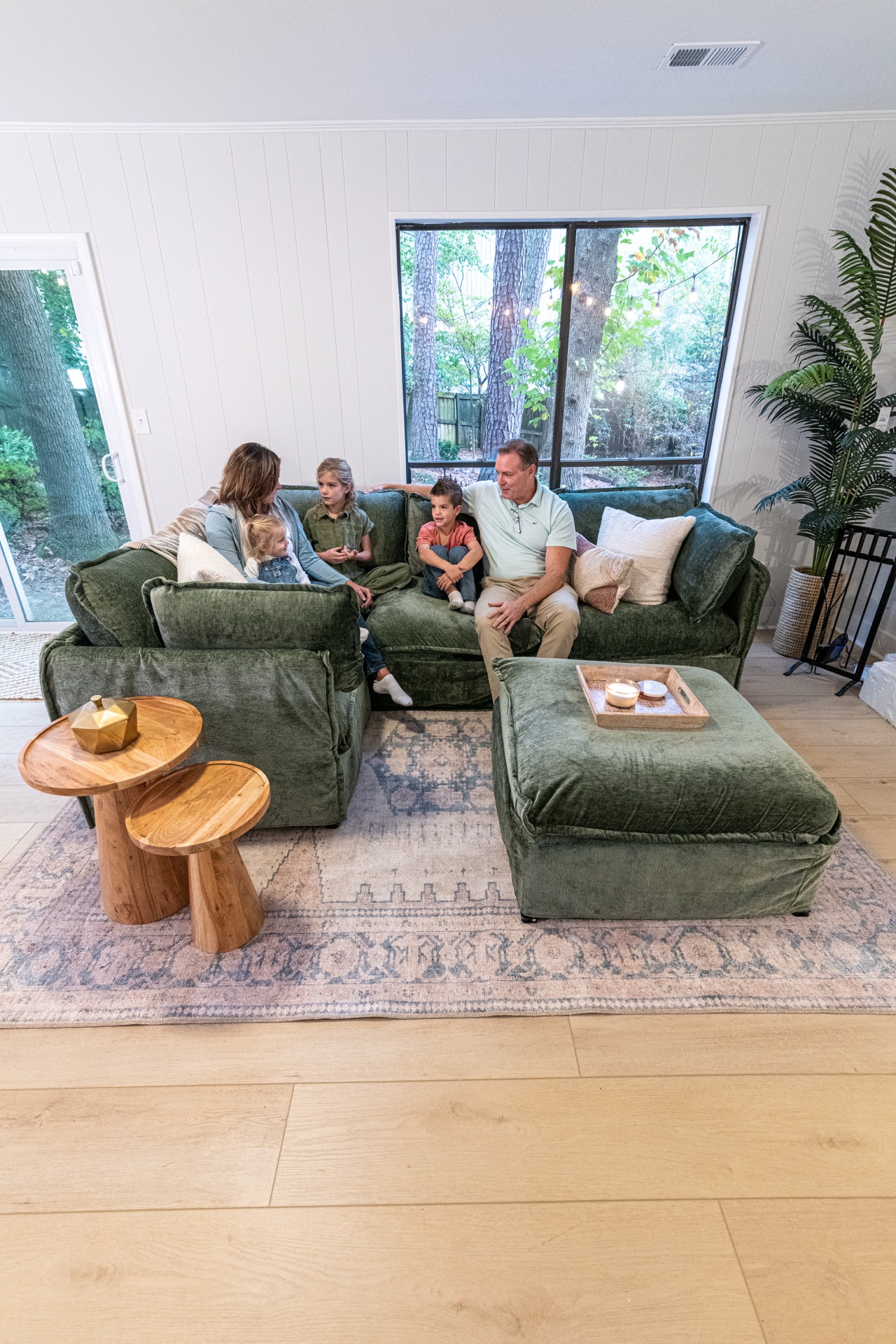 Family enjoying their new hardwood floors